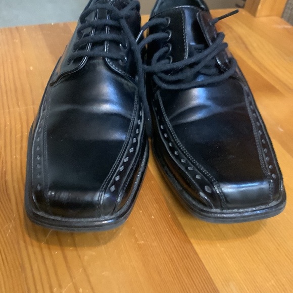 Stacy Adams Boys Black Dress Shoes Lace Up size 2 - Picture 9 of 14